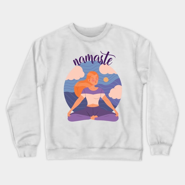 Namaste Yoga Workout Meditation Yoga Yoga Instructor Hatha Yoga Crewneck Sweatshirt by Popa Ionela